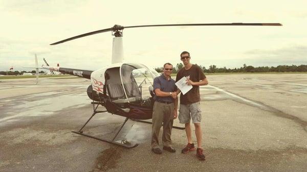 One of our students that just earned his pilots license!!!