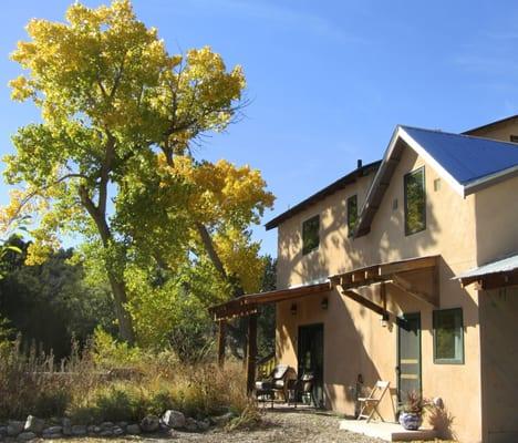 Stream House - two casitas in one building that connect via an interior staircase. Together, they sleep 6 - 8.