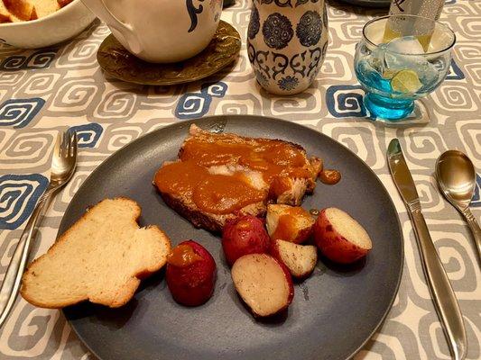 Brisket and Schmaltzy Potatoes