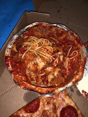 Chicken parmigiana made with DICED CHICKEN TENDERS!! GROSS!