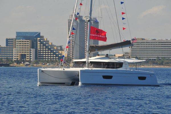 Sailing along the Malecon in Cuba