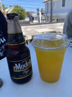 Negra Modelo and Mango water