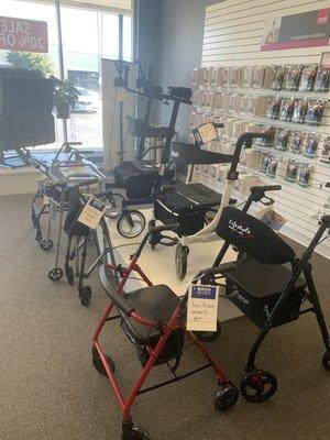 Walkers, rollators, and even a stand up rollator