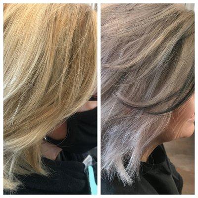 Experienced in helping you get back to your natural hair color of any shade! "Going back Gray" trend! 
 Hair by Melanie Sewell salon Melrose