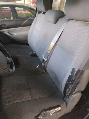 Before, stock cloth seat 280k miles