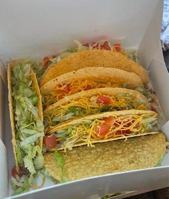 Rest of order in taco salad box.