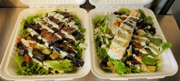 Salads with your choice of protein.