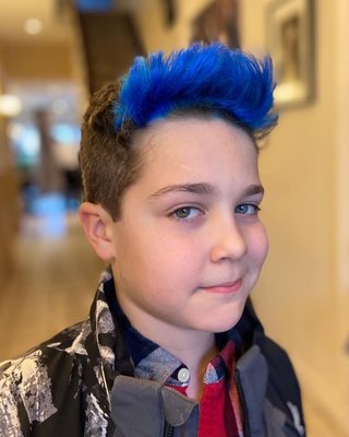 Cool blue for a cool kid! Done by Barbara!