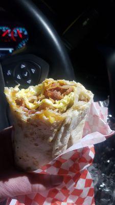 Bacon breakfast burrito