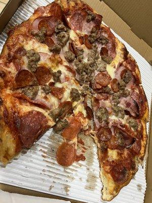 8. Large U.S. Open Pizza (all meat).