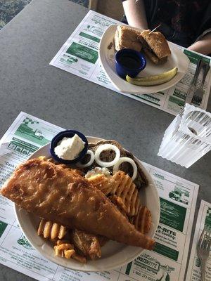 Friday Special Cod plate and my kiddos French dip.