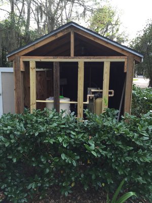 Rebuilding pumphouse shed in palm Valley