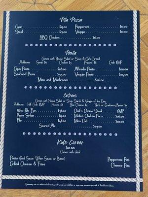 Menu Front 3/27/24