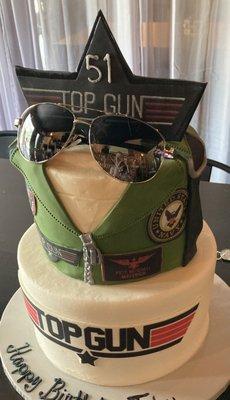 Top Gun 2-tier birthday cake