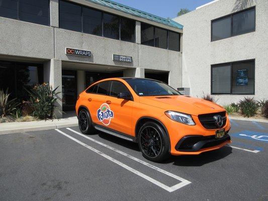 Full Vinyl Wrap and Graphics on the Mercedes GLE63 #OCWraps #Benz #VinylWrap #Fanta #AMG #ColorChange #MercedesBenzGLE63 #3M #GraphicDesign