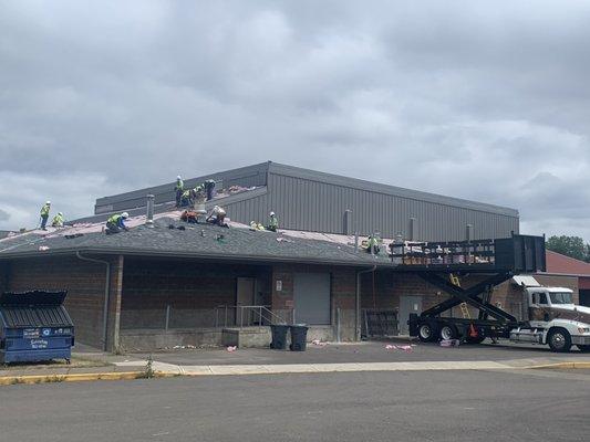 New composition roof for Miller Elementary School.  Fun project!