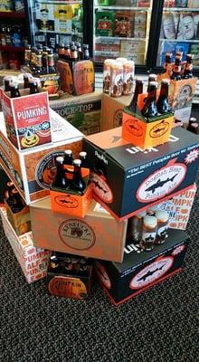 Stop on in & grab one of the 7 brands of pumpkin beer we have during the pumpkin season. We have KY Bourbon Barrel Pumpkin, Schlafly & more!