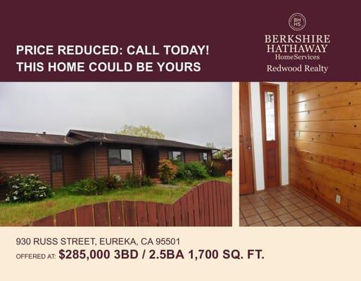 930 Russ Street Price Reduced. Call today to come by and see this large home in Friendly Henderson Center...