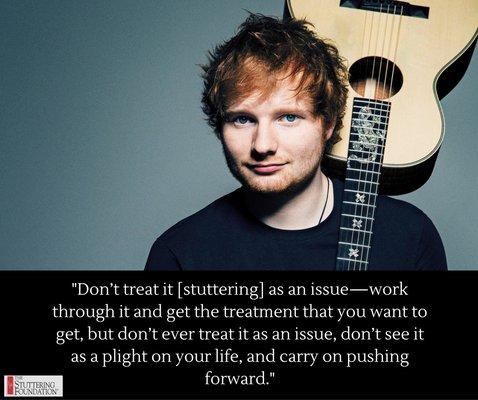 Ed Sheeran talks about stuttering.