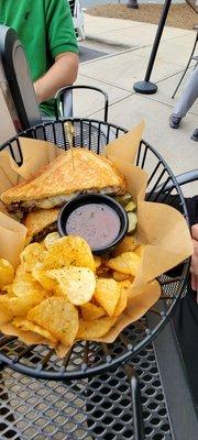 Beer braised beef grilled cheese