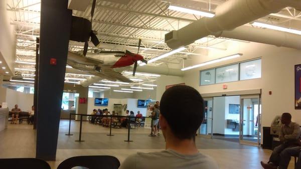 Cool model airplane above the entrance line