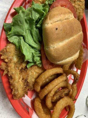 Breaded Tenderloin. Huge & awesome!  Pro tip - fold the tenderloin for double-thick and still bigger than the bun.