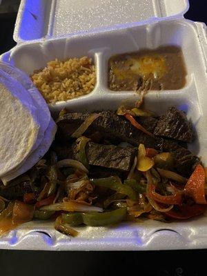 Beef fajitas