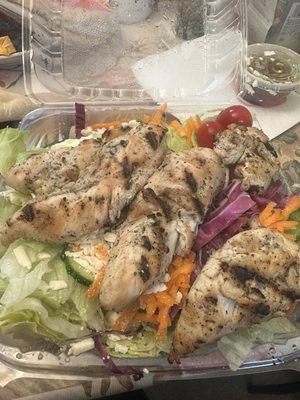 Chicken kabob salad