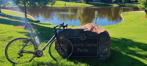 Bike with park sign