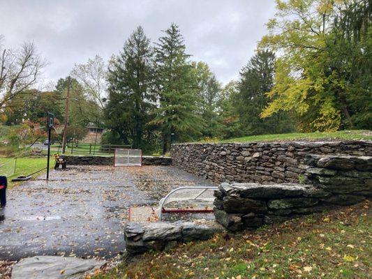 Retaining walls and hardscapes.