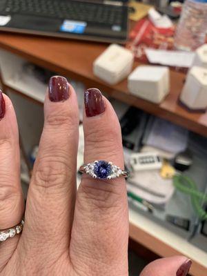 New Tanzanite and Diamond Ring