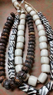 Bone necklaces from Kenya