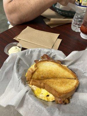 Egg cheese and bacon sandwich