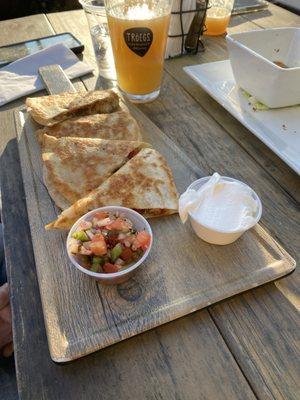 Shrimp and crab quesadilla