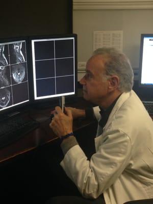 Dr. Grossman reading a MRI