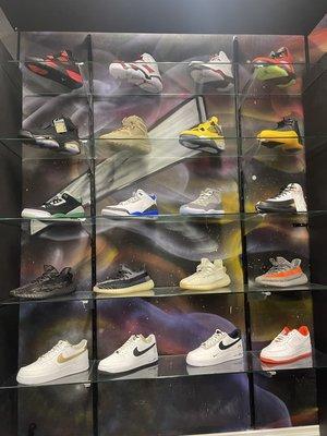 Footwear display.