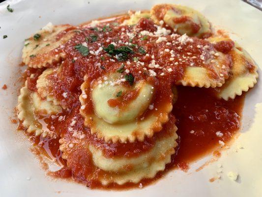 Spinach and ricotta ravioli