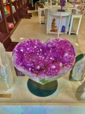 Amethyst crystal heart