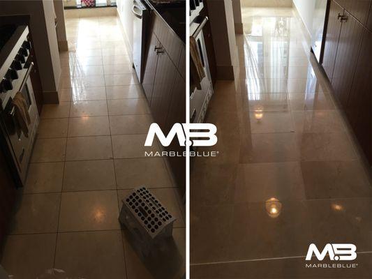 Marble floor refinishing, polishing and sealing