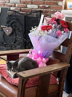 Cat approved Mother's Day bouquet