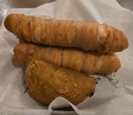 Beef empanada and cheese fingers