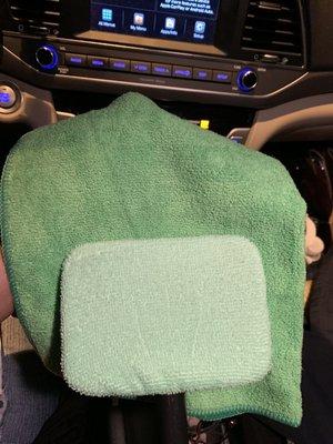 New towel from Shell station matches my windshield cleaner