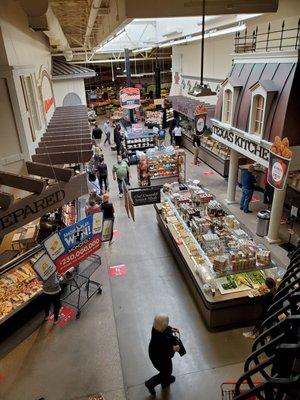 View from the 2nd floor eating and shop area