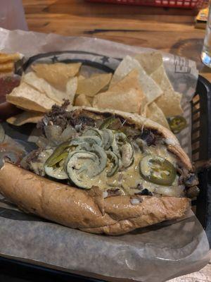 Founders favorite Philly regular with chips- my favorite Philly here