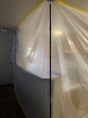 Containment for mold remediation.