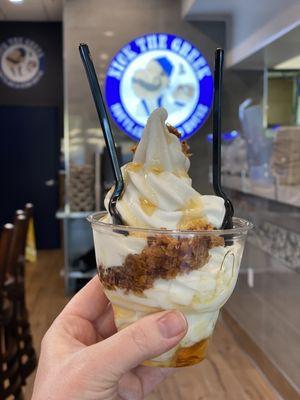 Greek yogurt w/ honey & crumbled baklava