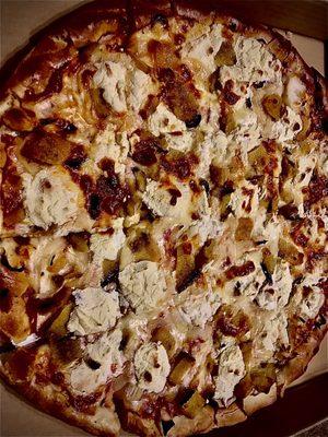 Eggplant Onion Ricotta Red Pie