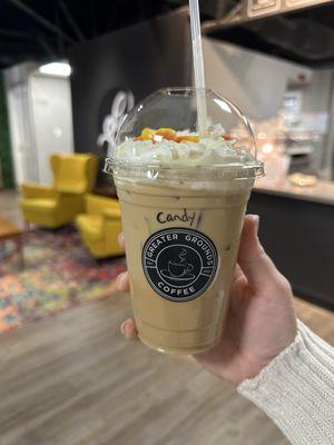 Candy corn latte