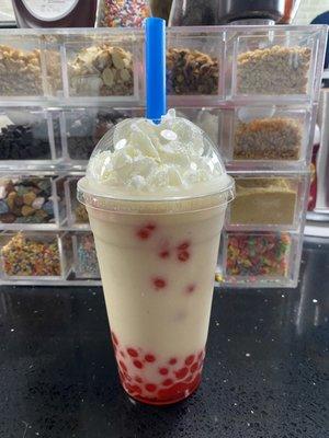 Pina Colada Smoothie with popping boba