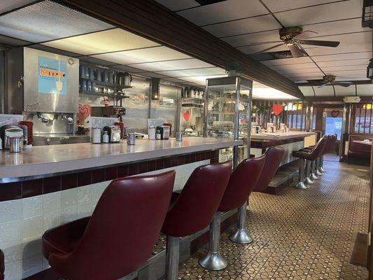 Classic diner with swivel seats